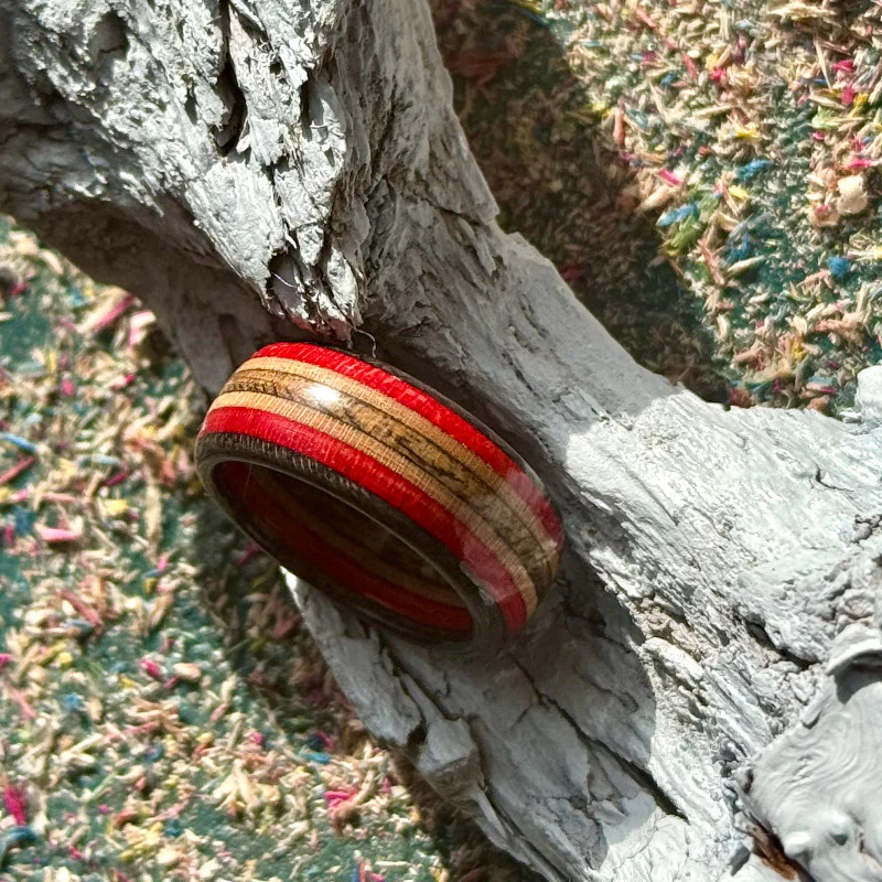 recycled-skateboard-ring-black-red-wood